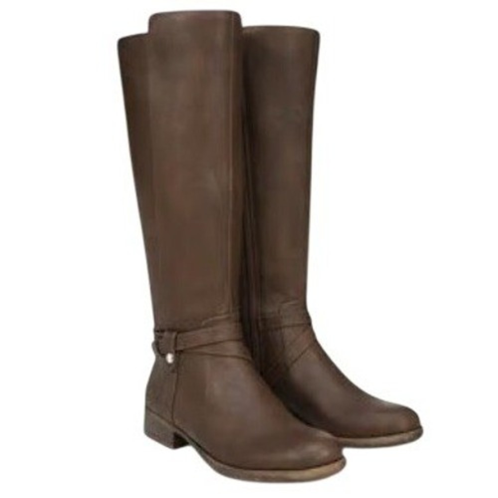 Blondo LifeStride Waterproof Riding Boots Brown Leather Equestrian Old Money 10